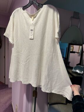 NWT! Eileen Fisher Size L White Bateau Knit Top